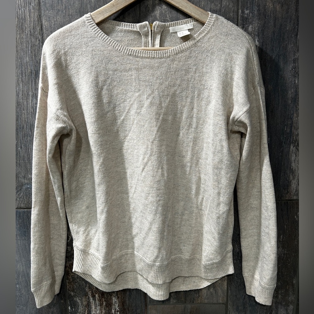 H&M Neutral Beige Crewneck Knit Sweater